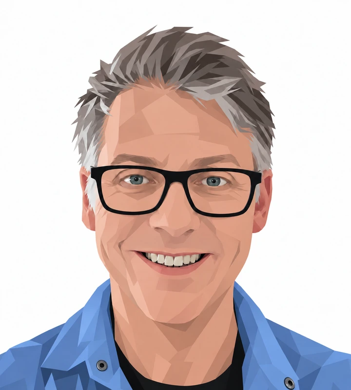 Illustrated portrait of Jon Fletcher