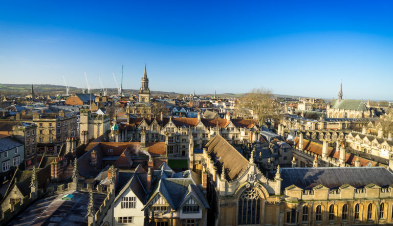 Cityscape of Oxford, a city in South East England, county town of ...